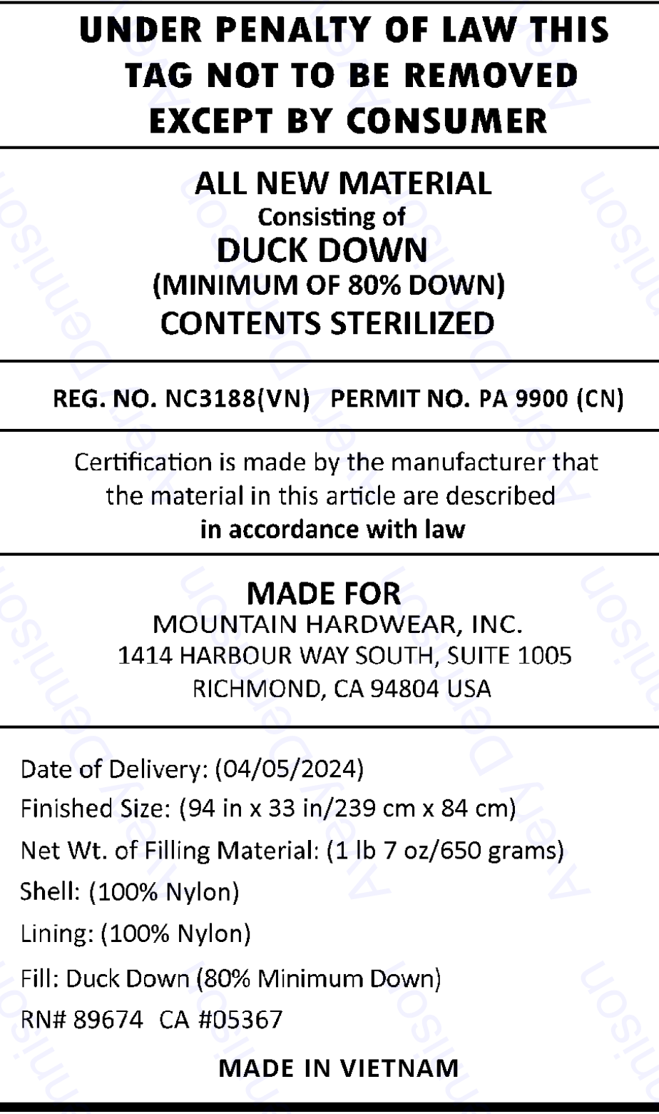 Product Law Label